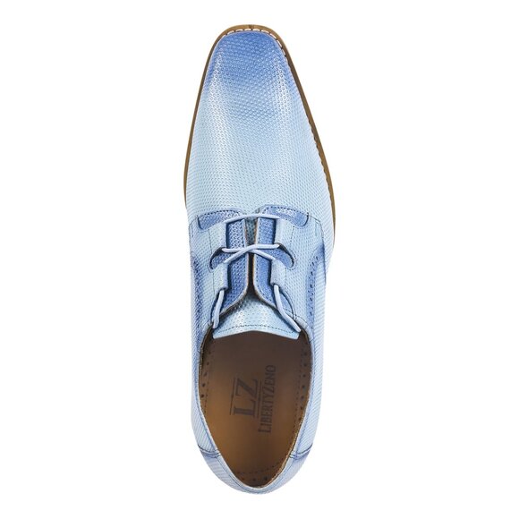 LIBERTYZENO Mens Powder Blue Leather Tread Design Oxford Dress Shoes main image 4